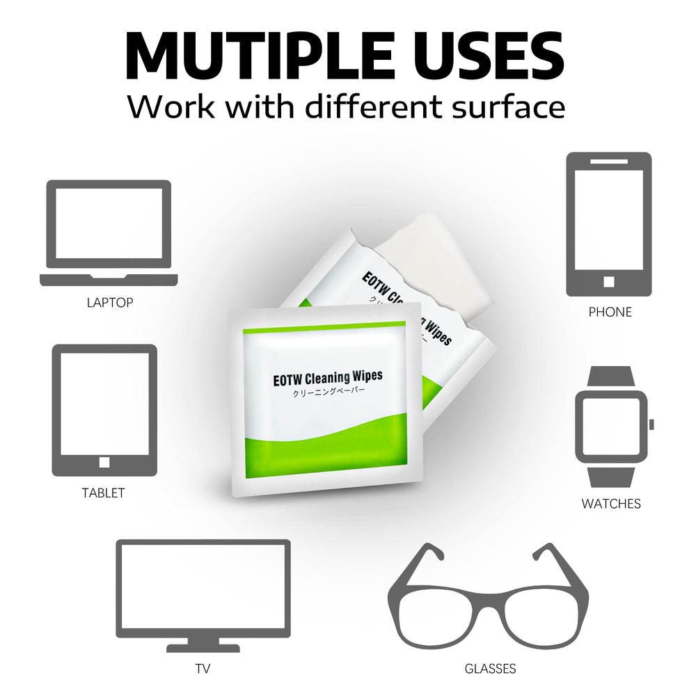 Compact pocket-pack design for on-the-go screen cleaning.