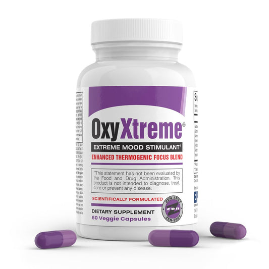 EPG Oxy Xtreme bottle closeup highlighting premium packaging and feel-good energy