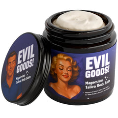 EPIK Evil Goods Deep Sleep Tallow Balm jar on nightstand for relaxation