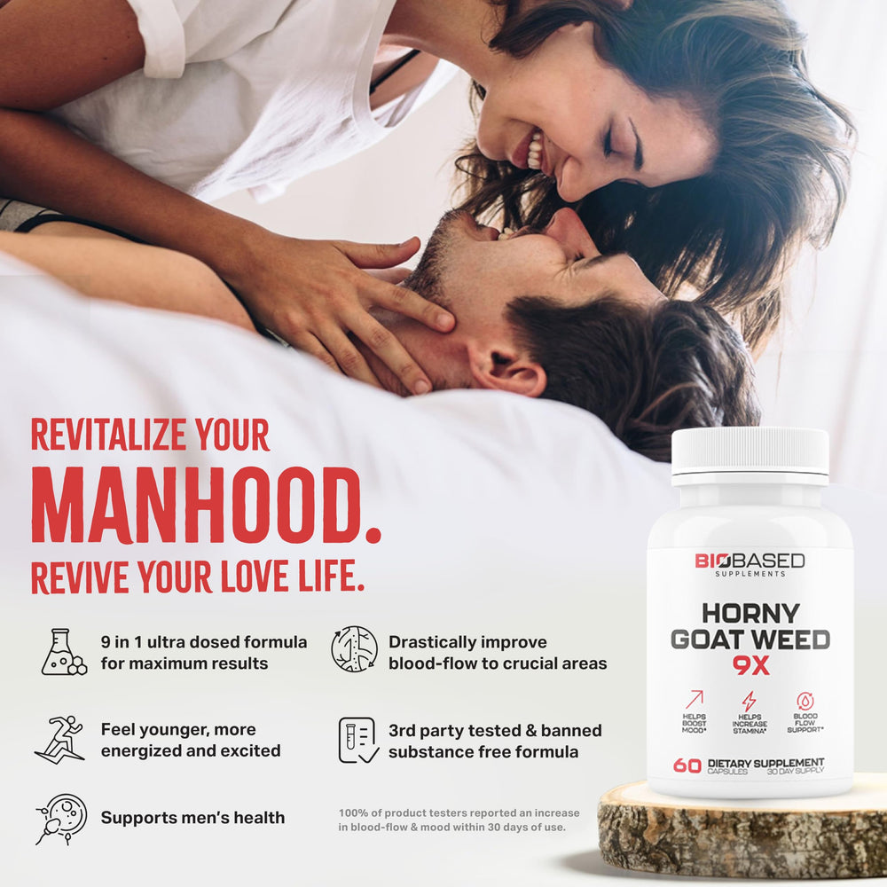 EPN Horny Goat Weed label emphasizing quality ingredients for performance support.