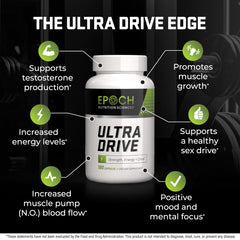 Epoch Nutrition Ultra Drive bottle label close-up with Tongkat Ali and Icariin