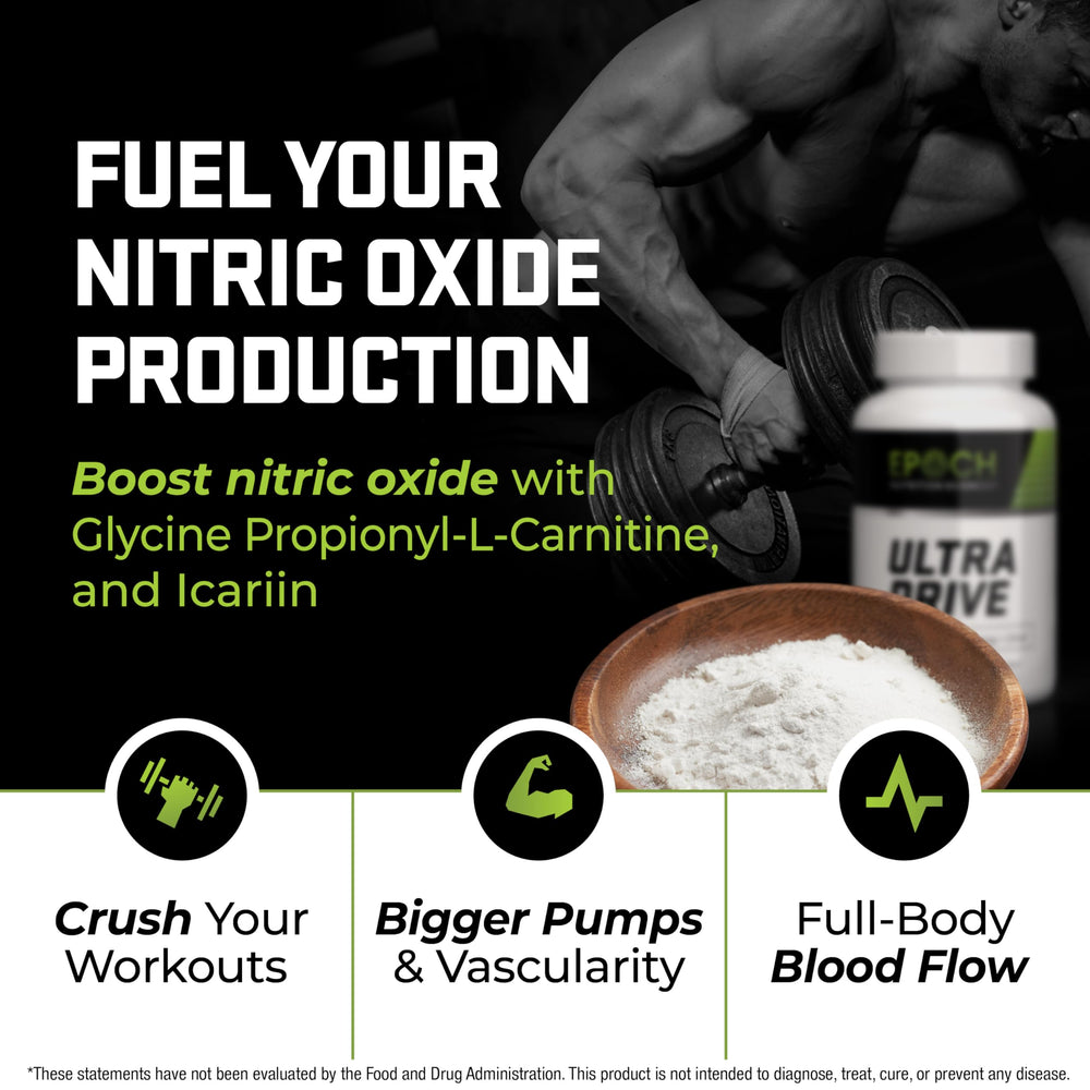 Epoch Nutrition Ultra Drive packaging display in-store