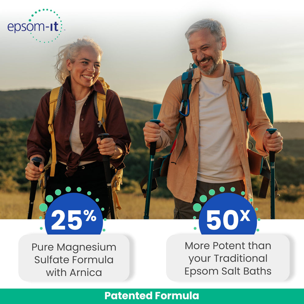 EPSOM-IT lotion with Arnica and Capsaicin close-up emphasizes comforting formula