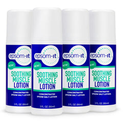EPSOM-IT Soothing Muscle Lotion Roll-On bottle for targeted relief on the go.