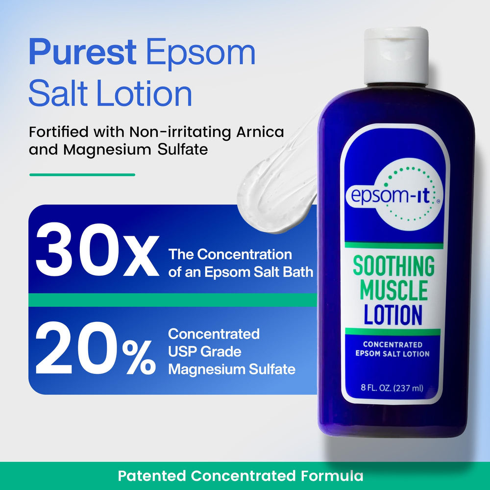 EPSOM-IT soothing muscle set arnica-boost highlights extra soothing benefits.