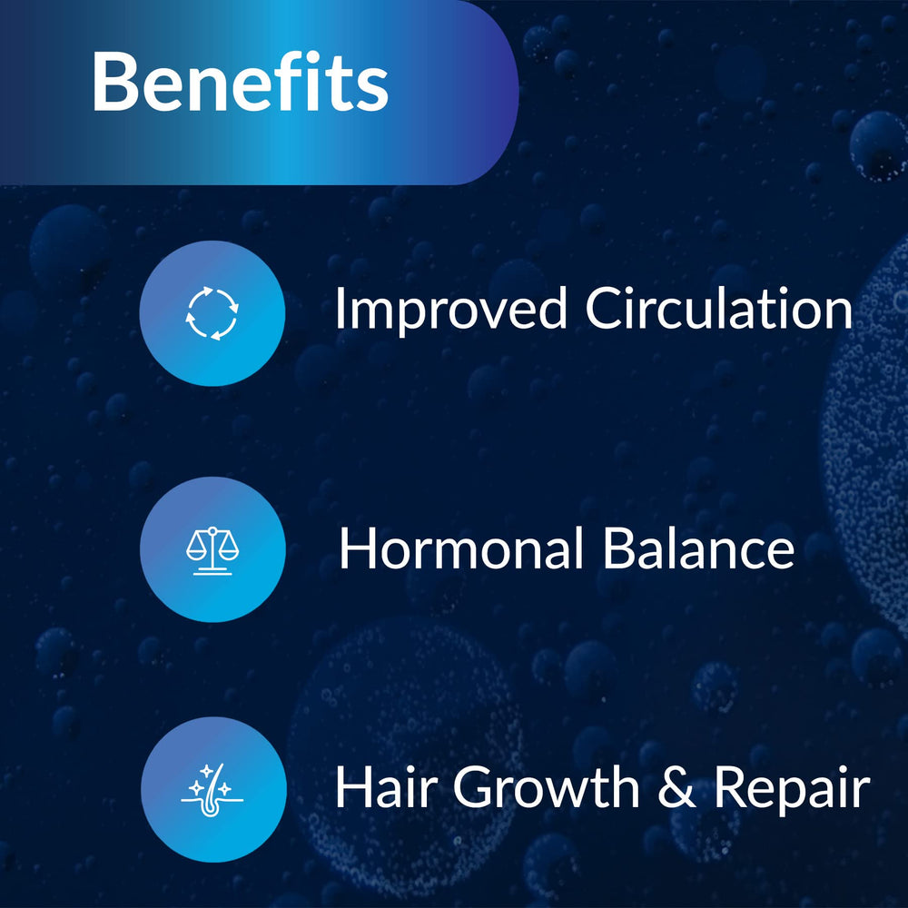 Equilife Daily Hair Support bottle shows zinc and saw palmetto ingredients.