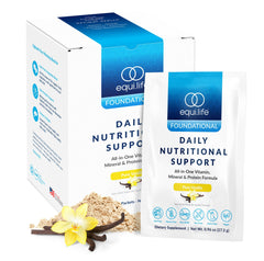 Equilife Daily Nutritional Support bottle shown for daily wellness and convenience.