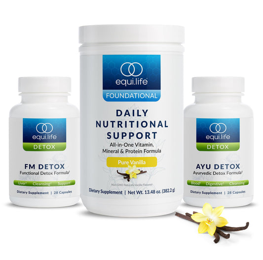 Equilife Dr. Cabral Detox vanilla shake ready to mix for balanced daily nutrition.