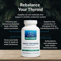 Equilife Thyroid Support features adaptogens like schisandra for overall balance.