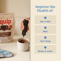Shake blended with Equip Grass-Fed Collagen Powder for a smooth texture