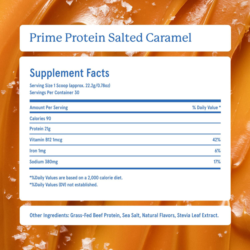 Equip Prime Protein Salted Caramel on shelf signals premium gluten-free protein option.