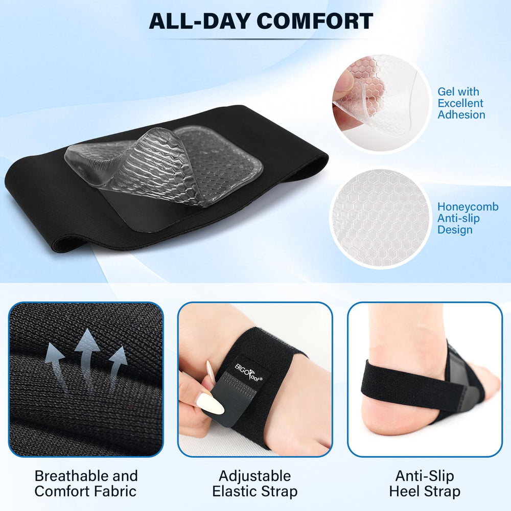 ERGOfoot arch support adapts to many shoe types for versatile wear
