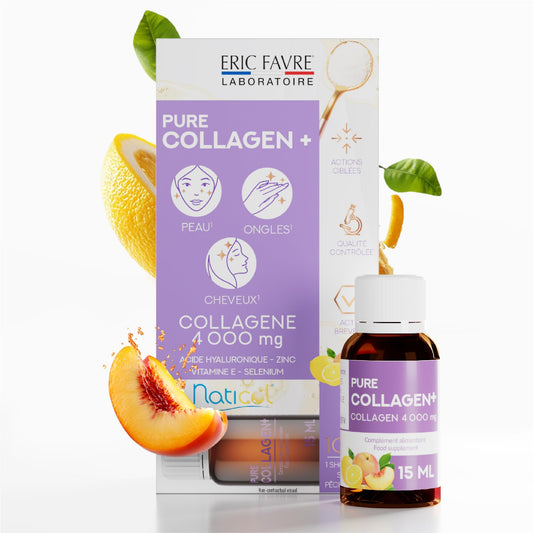 ERIC FAVRE Pure Collagen+ bottle pour for convenient daily hydration and beauty support.