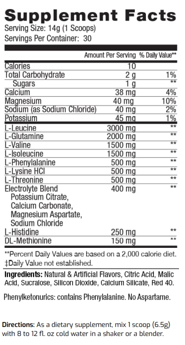 ES FIT Amino Powder pre/post-workout drink for energy and endurance.