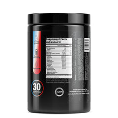 ES FIT Amino Powder being poured into a glass for pre-workout hydration.