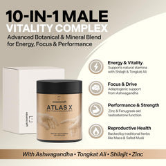 Atlas X bottle being poured for easy dosing in daily routine.