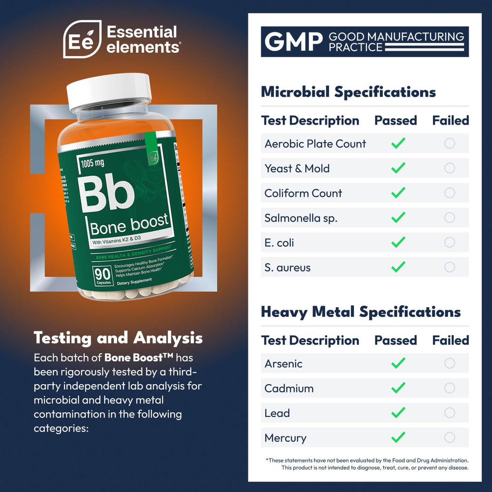 Essential Elements Bone Boost capsules close-up for easy calcium intake