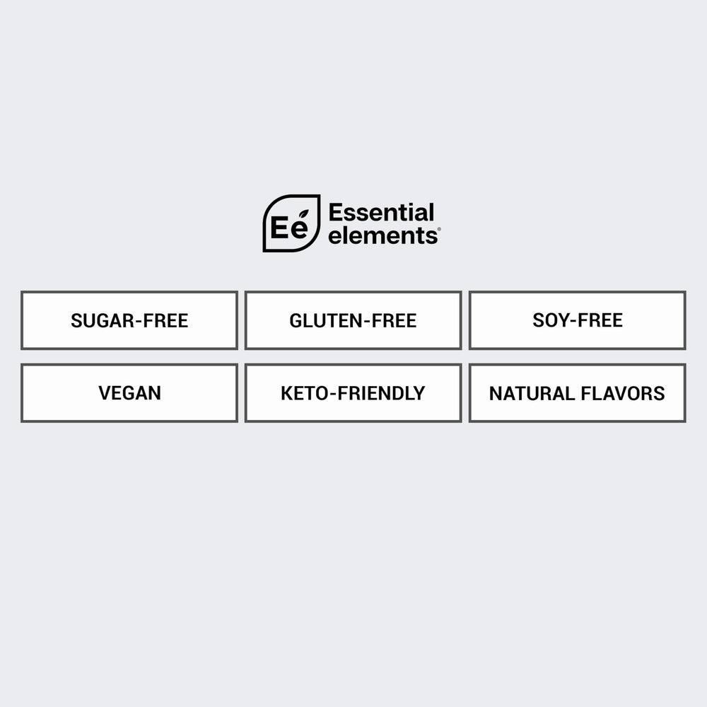 Essential Elements Hydration Packets Variety Pack display shows all three flavors