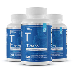 Essential Elements T-Hero bottle front view showing clean label and daily energy support.