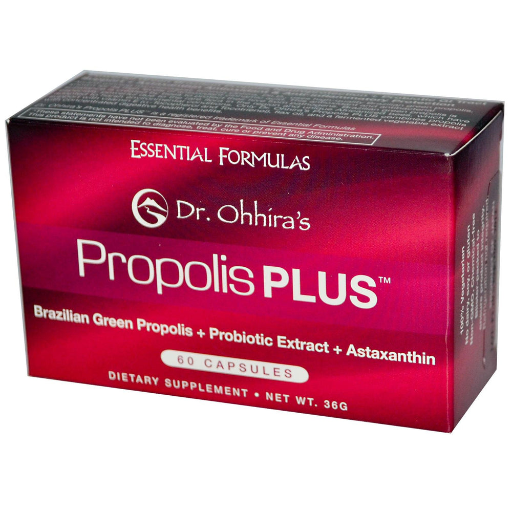 Brazilian Green Propolis bottle by Essential Formulas highlighting immune support and neuroprotection potential.