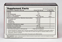 Essential Formulas Propolis Plus capsules close-up, highlighting antioxidant support