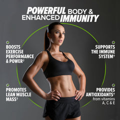 Shake prepared with Immuno Vegan protein powder and chocolate flavor