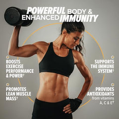 Essential Nutrition Immuno Whey mixed shake in glass showing smooth texture.
