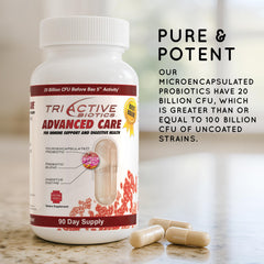 Essential Source TriActive Biotics lifestyle shot with fresh foods and hydration.