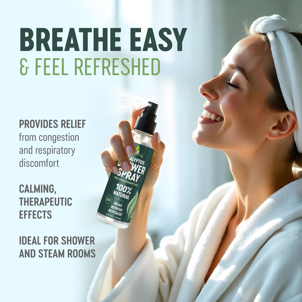 EssentiallyBased organic eucalyptus oil in shower spray formula