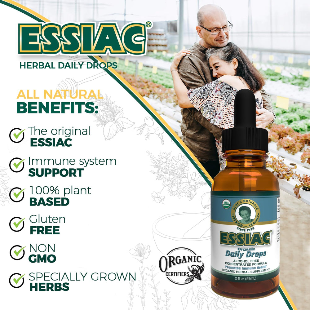 Alcohol-free Essiac formula bottle illustrates gentle daily use.