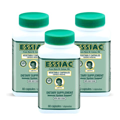 Essiac capsules bottle front shows a convenient antioxidant blend for daily use.