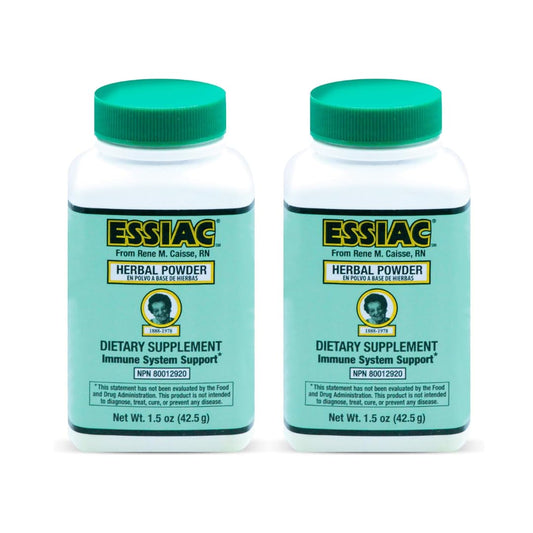 Essiac Original Herbal Tea Powder bottle, a classic antioxidant-rich daily ritual.