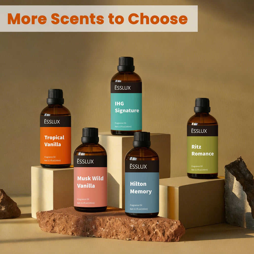 ESSLux amber bottle vanilla oil protecting potency and measuring drops.
