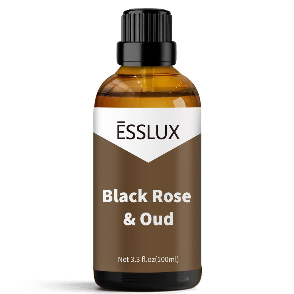 ESSLUX Black Rose & Oud fragrance oil bottle pour for diffusers and ambiance