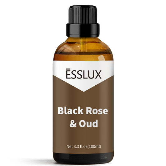 ESSLUX Black Rose & Oud fragrance oil bottle pour for diffusers and ambiance