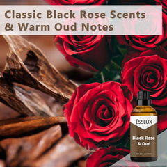 ESSLUX Black Rose & Oud fragrance oil used in candle making for rich scent