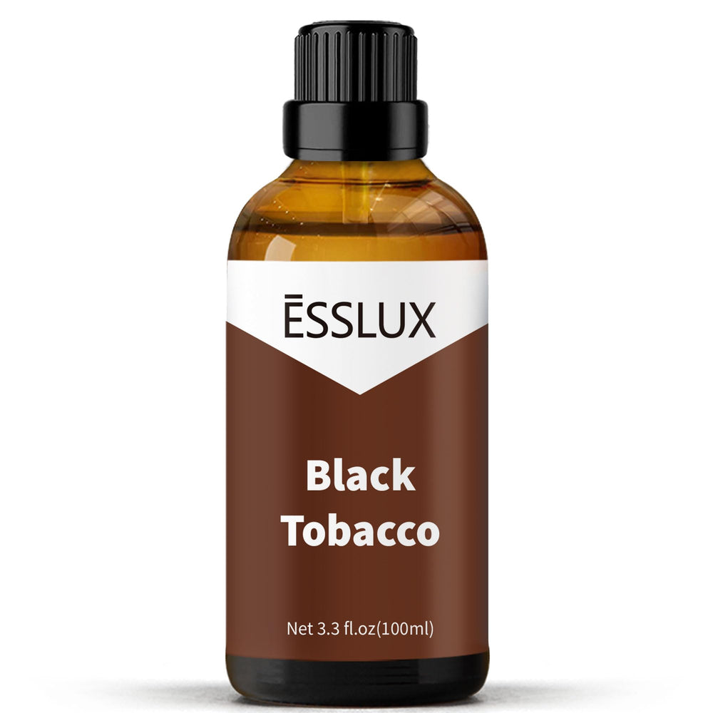 ESSLUX Black Tobacco Fragrance Oil bottle pour for diffusion and ambience