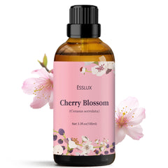 ESSLux Cherry Blossom Essential Oil bottle in amber 100 ml for diffusion and DIY blends.