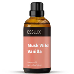 ESSLUX Musk Wild Vanilla bottle in amber glass for long lasting diffusion