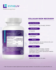 ESTHELIV foil packaging signals premium skincare supplement.