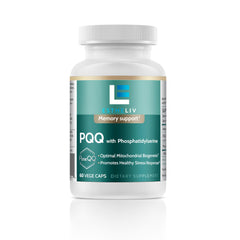 ESTHELIV PQQ bottle top view shows stable crystalline formula for daily vitality
