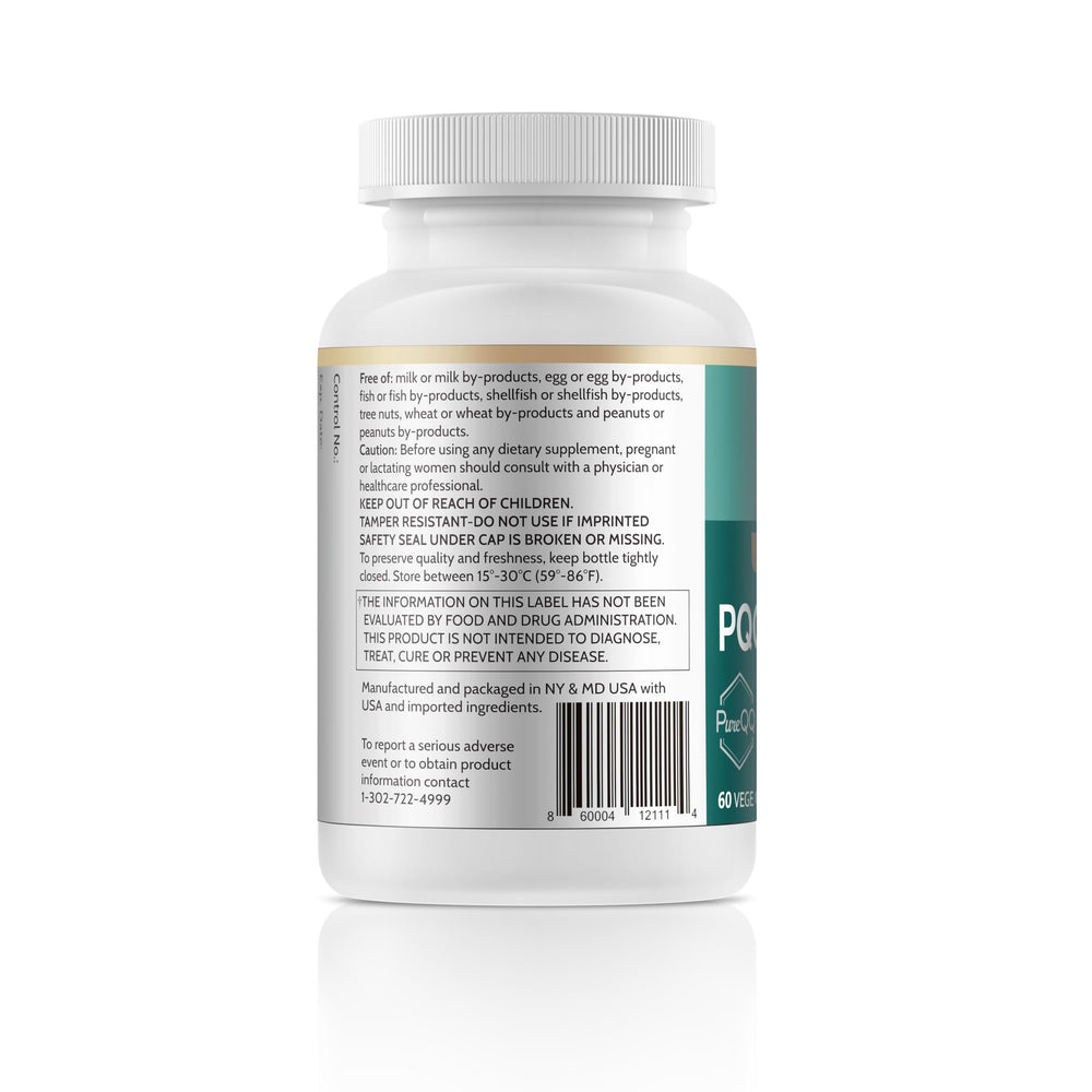 ESTHELIV PQQ capsules close-up with VegeCaps for clean daily energy