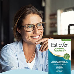 Pharmacist-recommended badge on Estroven Complete packaging.