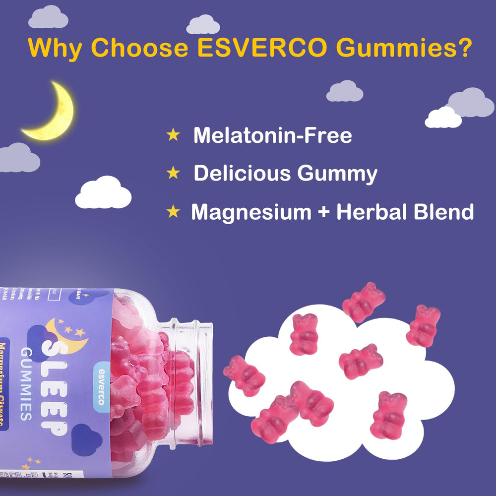esverco Sleep Gummies grape-flavored gummies ready to savor after dinner.