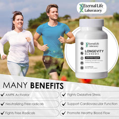 Eternal Life Laboratory Longevity Blend 3 resveratrol close-up highlighting longevity support.