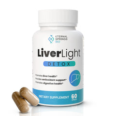 Eternal Springs Bio LiverLight Detox bottle with capsules for easy daily detox support