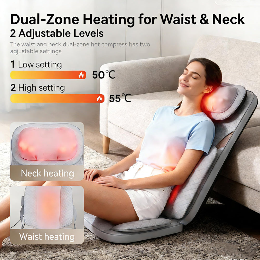 Ethereal Wellness 4D kneading cushion targets sore muscles across neck and back.