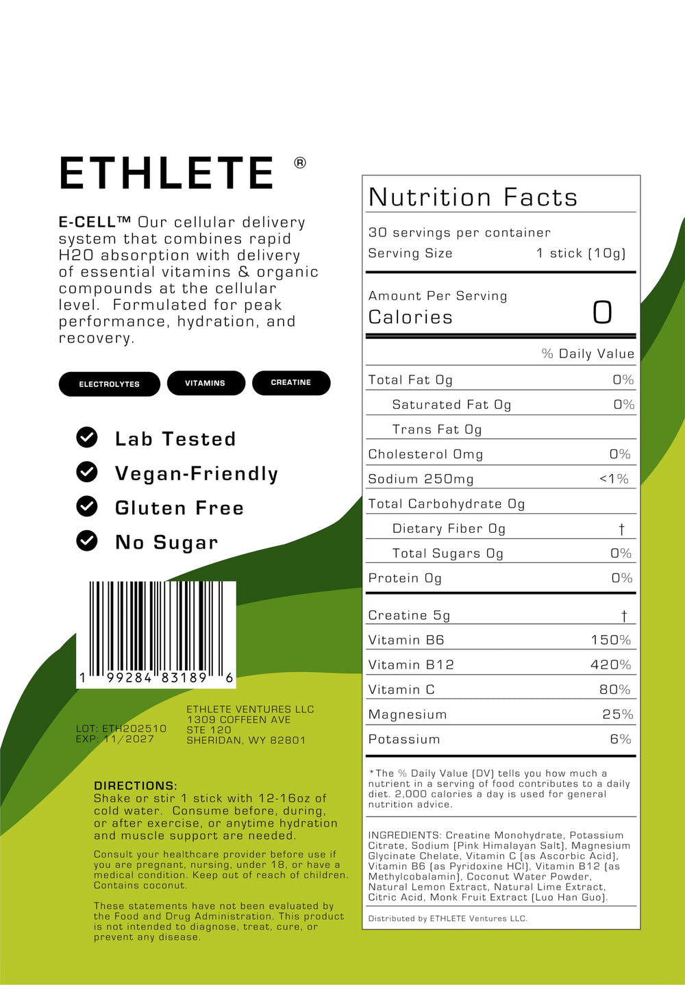 Ethlete electrolytes peach mango bottle with refreshing flavor