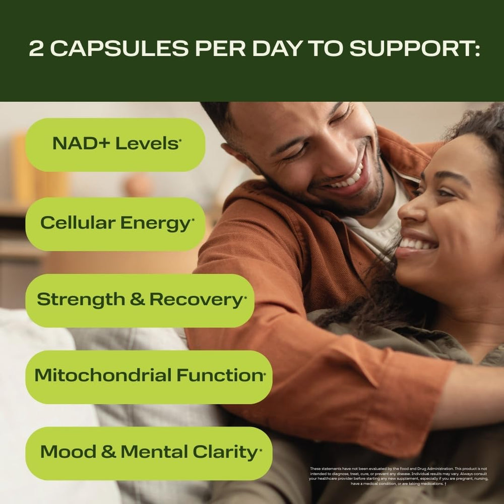 Ethlete NAD+ capsules-closeup highlights NR for cellular energy.