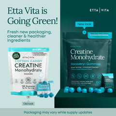 Etta Vita creatine gummies coated with MCT oil for improved absorption.